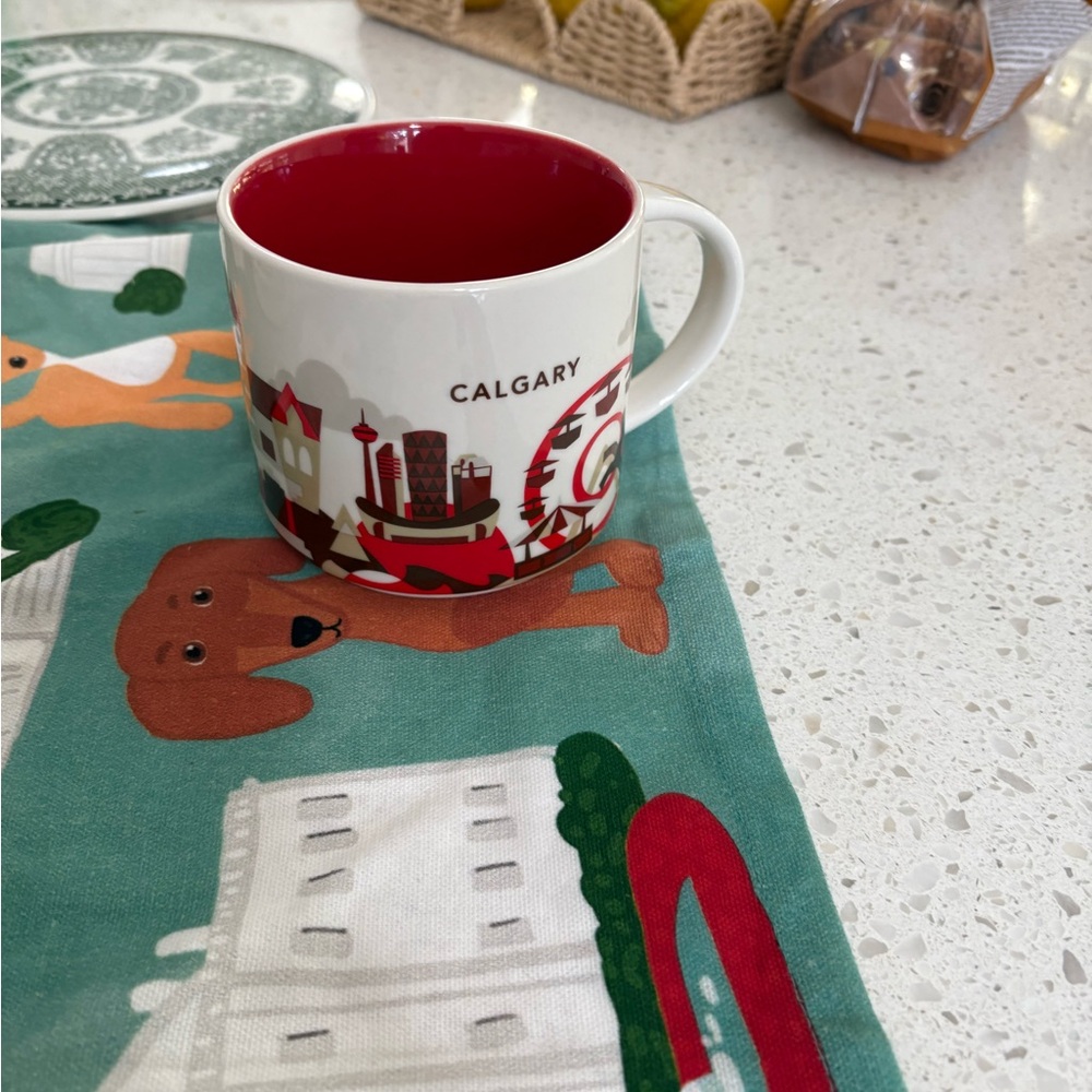 Starbucks You Are Here Mug with Vibrant Red Interior